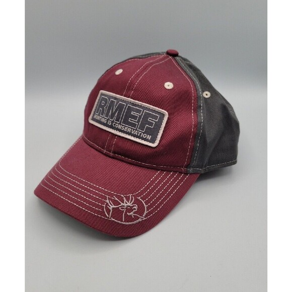 RMEF Trucker Hat Red /Gray Embroidered Adjustible Hunting Is Conservation - Picture 1 of 12